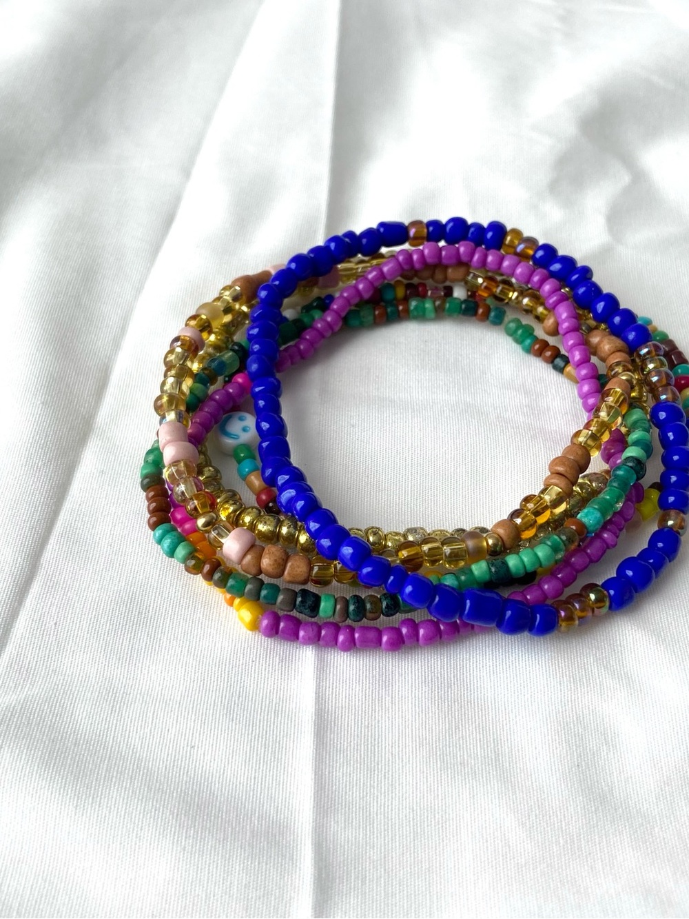 Six Beaded Stackable Bracelets